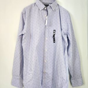 Banana Republic Men's Long Sleeve Button-up Shirt Blue NWT Standard Fit Non-iron